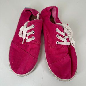 Pink Lace Up TOMS | Youth 4